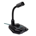 Micrófono Perfect Choice V-930419 / Alámbrico Vortred Gaming / Con Luz Led RGB / Conexión USB / 3.5mm / 2000Ohm / Negro