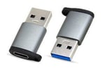 Adaptador USB Tipo-A Macho A Tipo-C Hembra Brobotix 6000342 Color Gris