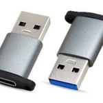 Adaptador USB Tipo-A Macho A Tipo-C Hembra Brobotix 6000342 Color Gris