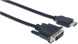 Adaptador HDMI Macho A DVI-D 24+1 MANHATTAN 372510/3M/Enlace Dual