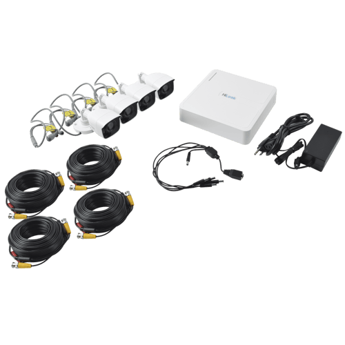 Kit TurboHD 720P Hilook KIT7208BM(B) DVR 8 Canales/ 4 Camaras Bala/ 4 Cables 18 MTS/ 1 Fuente de Poder Profesional