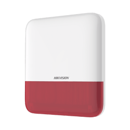 Sirena Inalambrica AX Pro Hikvision DS-PS1-E-WB/R con Estrobo Rojo Para Exterior IP65/ 110DB
