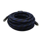 Cable HDMI de 15 Metros Reforzado Ghia GCB-027 Para Uso Rudo Negro/ Azul