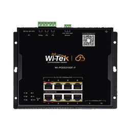 Switch L2 POE Industrial Wi-Tek WI-PCES310GF-F/8 Puertos POE AF/AT/BT 10/100/1000MBPS/2 Puertos SFP Gigabit/Administracion Cloud Gratuita/Max Presupuesto POE 145W/Montaje Magnetico-Riel DIN