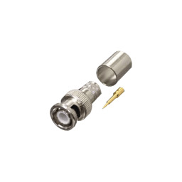 Conector BNC macho / anillo plegable / RG-8 / U / LMR-400 / 9913 / CNT-400 / NI / AU / teflón, RFB-1106-I
