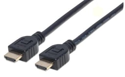 Cable HDMI de 3.0 Metros Manhattan 353946, de Alta Velocidad, Ethernet,3D, 4K, Para Pared, Negro