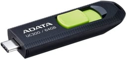 Memoria USB 3.2 64GB Adata UC300 Negro/Verde, ACHO-UC300-64G-RBK/GN