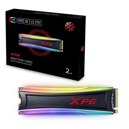 Unidad de Estado Solido 2TB Adata XPG Spectrix S40G RGB PCIE GEN3X4 M.2 2280 NVME, AS40G-2TT-C