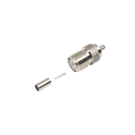 Conector UHF Hembra RF Industries RFU-527, en Linea, de Anillo Plegable Para Cable RG-58/U, RG-142/U, Niquel/ Plata/ Delrin