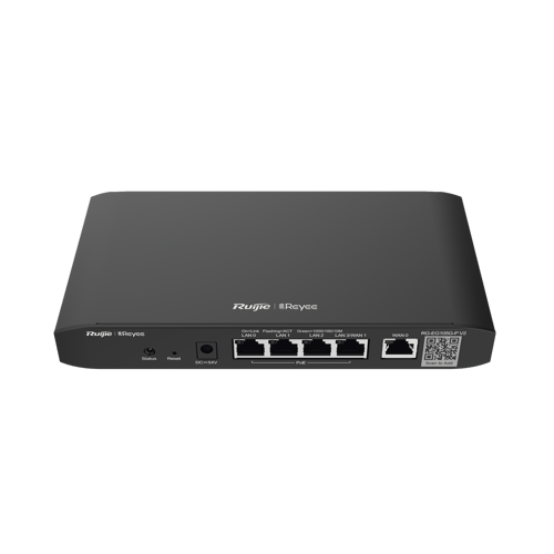 Router Administrable Cloud Ruijie RG-EG105G-P-V2, con POE+ 54W, 3 Puertos LAN Gigabit, 1 Puerto WAN Gigabit y 1 Puerto LAN/ WAN Gigabit Configurable, Hasta 100 Clientes