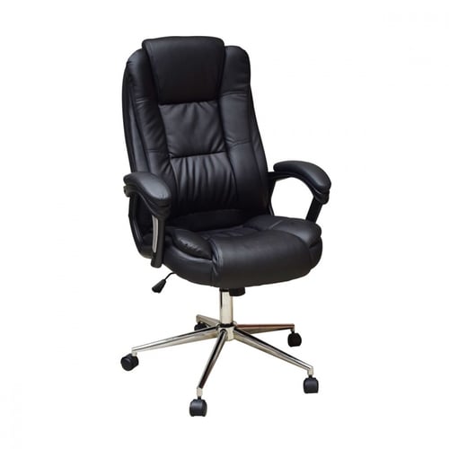 Silla Ejecutiva Naceb NA-0930N Con Reposabrazos, Color Negro, Hasta 120KG