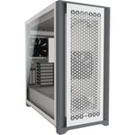 Gabinete Corsair ICUE 5000D RGB Airflow Con Ventana / Midi-Tower / ATX / USB 3.2 / Sin Fuente / 3 Ventiladores RGB Instalados Blanco / CC-9011243-WW