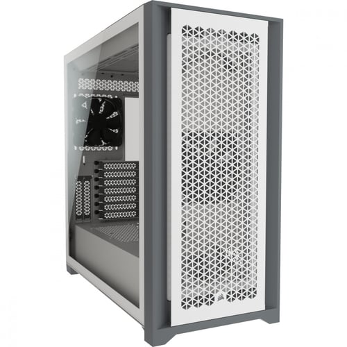 Gabinete Corsair ICUE 5000D RGB Airflow Con Ventana / Midi-Tower / ATX / USB 3.2 / Sin Fuente / 3 Ventiladores RGB Instalados Blanco / CC-9011243-WW