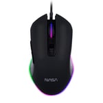 Mouse alámbrico gamer TECHZONE NS-GM05, óptico/NASA/RGB/USB/3600DPI/6 botones/color negro.