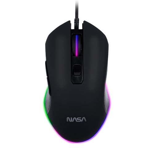 Mouse alámbrico gamer TECHZONE NS-GM05, óptico/NASA/RGB/USB/3600DPI/6 botones/color negro.