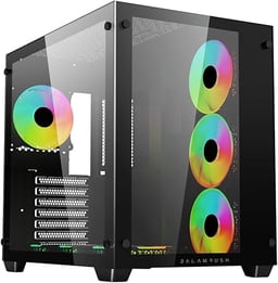 Gabinete BALAM RUSH TANK MASTER 9600 TB/Media Torre/Paneles Removibles Cristal Templado/Fuente ATX(Sin Fuente)/4X Ventiladores ARGB/Color Negro/ATX-Micro ATX -ITX/BR-938679
