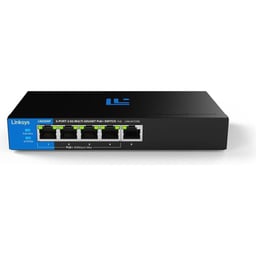 Switch Linksys LN2305P 5 Puertos 2.5Gbps PoE+ 60W No Administrable Plug and Play