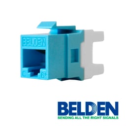 Conector Jack RJ45 CAT6 Belden AX101326 Color Azul Claro, Calibre 22-24 AWG