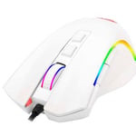 Mouse Gaming Redragon RGB Griffin, Alambrico/ 7 Botones/ 7200DPI/ Blanco, M607W