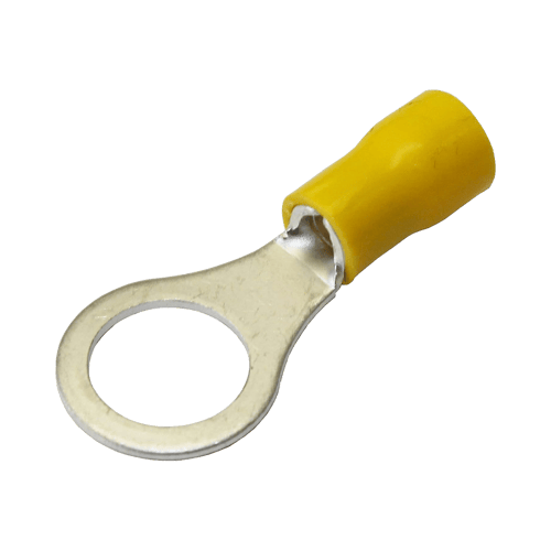 Terminal Tipo Ojo 1/4"/12-10 AWG Epcom AE50242, Amarillo, 25 Piezas