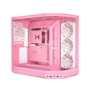 Gabinete Gaming HYTE Y50 RGB CS-HYTE-Y50RGB-SM/Mid-Tower/Cristal Templado Panorámico/4 Ventiladores ARGB/Sin Fuente/Strawberry Milk/E-ATX/ATX/Micro-ATX/Mini-ITX