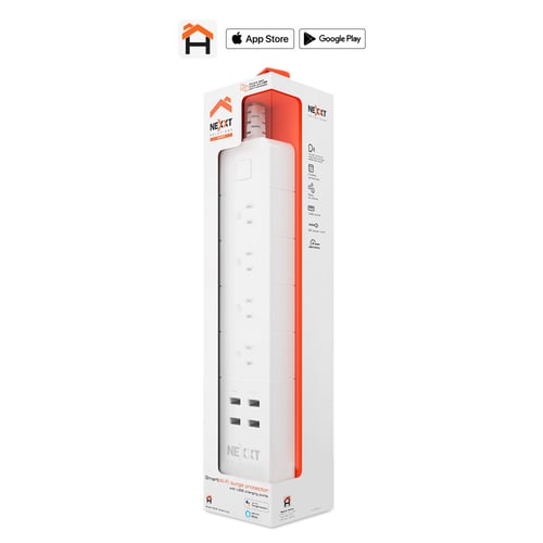 Barra Multicontacto Inteligente WIFI Nexxt NHP-E610 4X USB/ 3X Nema 6-50 Blanco