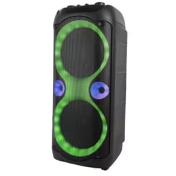 Bocina Portatil Inalambrica MC-8233 Con Bluetooth / USB / Negro / Con Dos Woofers De 10" / 60W RMS / 4800MAH / 9V / RGB
