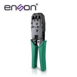 Pinza Ponchadora Enson ENS-NT01 para RJ9/RJ11/RJ45/Con Cuchilla de Corte y Pela Cable