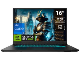 Laptop Gigabyte Gaming A16 16" WUXGA/CI7-13620H/16GB DDR5/1TB SSD/GeForce RTX 5060/Win 11 Home/Español/Negro/CVHI3LA894PH