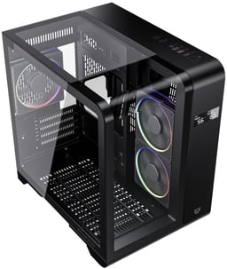 Gabinete Balam Rush Tank Expert Curve 6400/Mini Torre/Ventana de Cristal Templado/ARGB/Color Negro/M-ATX/ITX, BR-941617