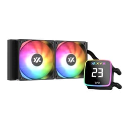 Enfriamiento Liquido XYZ Aquapulse AIO 240 Para CPU Intel Y AMD / ARGB / 2X120MM / 1800RPM / Negro / X-WC-AQUA-240B