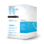 Bobina de cable de 305 m, Cat5E, con gel, para intemperie, extrema humedad, bajo tierra, UL, color negro para aplicaciones en CCTV, y redes de alta velocidad, PRO-CAT-5E-GELX