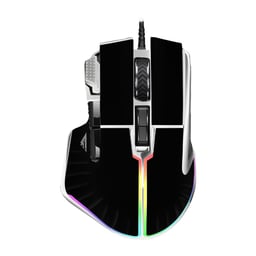 Mouse alámbrico Game Factor MOG602-BK gamer / RGB / color negro / USB / 19000 DPI / 8 botones