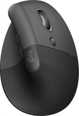 Mouse Inalámbrico Logitech Lift Ergonómico Vertical 1000 DPI/6 Botones/Grafito/910-006466