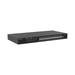 Switch PoE RUIJIE RG-ES126FGS-P / 2 Puertos Gigabit / 24 Puertos 10 / 100 Mbps / Monitoreable en la Nube