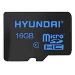 Memoria Micro SDHC 16GB Hyundai Clase 10/ UHS-I (U1)/ Negro, SDC16GU1