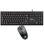 Kit Teclado y Mouse Alambrico Stylos STPKTM4B USB Color Negro