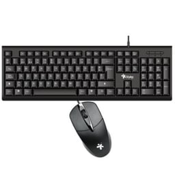 Kit Teclado y Mouse Alambrico Stylos STPKTM4B USB Color Negro