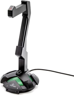 Soporte Para Audifonos Overpower RGB YEYIAN YAO-29201N / 2x USB / 3.5mm / Negro