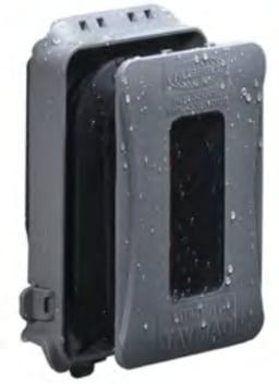 Hubbell Cubierta Impermeable Expandible, 1 Entrada, Nema 3R, Gris