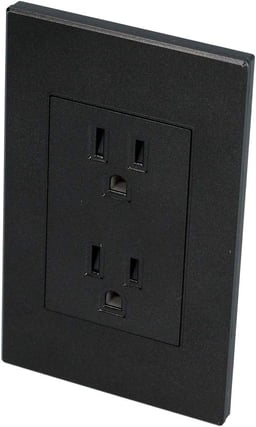 Placa de Pared Surtek P627N 2 Puertos, Color Negro