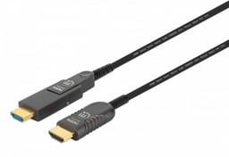 Cable HDMI A MICHO HDMI MANHATTAN 355193 Conector HDMI Desmontable/30M/PLENUM/Bañado En Oro/Negro