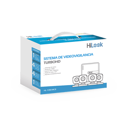 Kit TurboHD HiLook HL-1080-MC8 / DVR 8 Canales con H.265+ / 4 Cámaras Bala Metálicas / Fuente de Poder