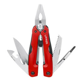 Pinza Multiherramientas Retráctil 12 en 1, Urrea 18575 de 6"/Mango de Plástico/Acero Inoxidable/Color Rojo/Funda Incluida