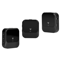 Kit de 2 Microfonos Inalambricos de Solapa Y Receptor Game Factor MCL650 USB C/2.4GHZ/Corbatero, Alcance 50M, 30HZ-20KHZ, Negro