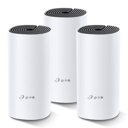Kit de Router Inalambrico Mesh TP-Link Decom4-3PACK/5GHZ/Doble Banda/2 Puerto Gigabit WAN/LAN/2 Antenas Internas/Administracion Mediante la App Deco (IOS/Android)