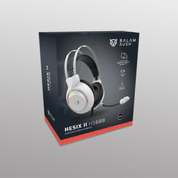 Diadema Audifono C/Microfono Alambrico Balam Rush HESIX II HS688/Over EAR/Bocinas 50 MM/USB/RGB/Color Blanco, BR-941211