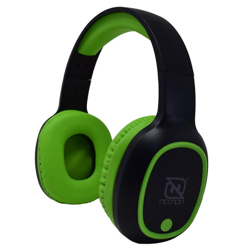 Diadema Audifono Inalambrico Necnon NBH-04/ Bluetooth/ 3.5MML/ Radio-FM/ Micro-SD/ Manos Libres/ Color Negro-Verde, NBAB042600