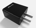Cargador de pared con 2 puertos USB negro VORAGO AU-106-V2-BK