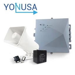 Kit Energizador De Cercas Con Salida A Sirena Yonusa EY NG 12000 1 +BT412+PM-SRE120+AX-REC12 Con Energizador EY NG 12000 1 / Bateria ENS-BT412 / Sirena PAM-SRE30W / Receptor Con Salida A Sirena AX-REC12